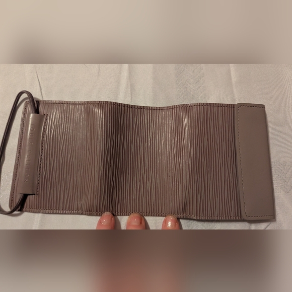 LOUIS VUITTON Epi Leather Elastic Loop Trifold Wallet with COA Taupe VGUC - Picture 5 of 13